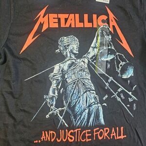 Metallica And Justice For All Graphic T-Shirt Mens Small Black Rock Band Tee NEW
